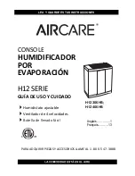 Preview for 25 page of Aircare H12 300HB Use And Care Manual