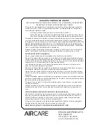 Preview for 36 page of Aircare NOVA NU319DBLK-EC Setup Manual And Owners Manual