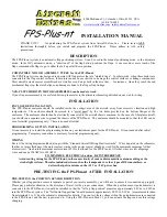 Preview for 1 page of Aircraft Extras FPS-Plus-nt Installation Manual