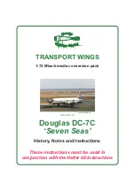 Preview for 1 page of Aircraft in Miniature Limited TRANSPORT WINGS Douglas DC-7C Seven Seas History, Notes And Instructions