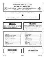 Preview for 1 page of Airease 95G2DFE Installation Instructions Manual