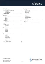 Предварительный просмотр 3 страницы AIREX AXR.URGN.1 Specification, Installation And Operation Manual