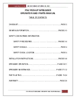 Preview for 2 page of AIRFLO PSV Operator And Parts Manual