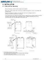 Preview for 8 page of Airflow 90001243 User, Maintenance And Installation Manual