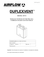 Airflow Duplexvent DV72 Installation Instructions And User Manual preview