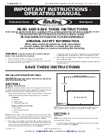 Preview for 1 page of AirKing Back Splash Professional Series Important Instructions & Operating Manual