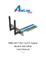 Предварительный просмотр 1 страницы Airlink101 MIMO XR AWLH5026 User Manual