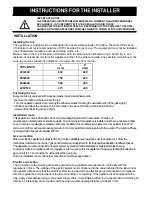 Preview for 9 page of AIRLUX TDVG7H Instructions For The Installation And Use