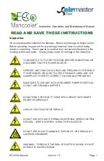 Preview for 1 page of airmaster Eco Mancooler Instruction, Operation And Maintenance Manual