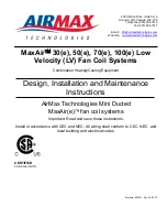 Preview for 1 page of Airmax MaxAir 100 LV Installation And Maintenance Instructions Manual