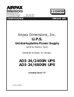 Airpax Dimensions ADI-24/2400N Owner'S Manual preview