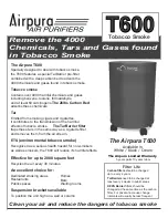 Airpura Tobacco Smoke T600 Technical Specifications preview