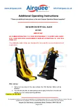 Предварительный просмотр 1 страницы airquee 5M NARROW VERTICAL SLIDE AQ5826 Additional Operating Instructions