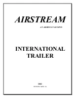Airstream INTERNATIONAL TRAILER Owner'S Manual preview