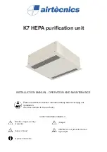 Preview for 1 page of Airtecnics K7 770 HEPA Installation Manual, Operation And Maintenance