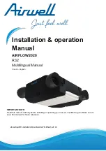 Airwell AIRFLOW2020 Installation & Operation Manual preview