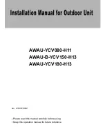 Preview for 1 page of Airwell AWAU-B-YCV150-H13 Installation Manual