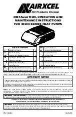 Preview for 1 page of Airxcel 45000 Series Installation, Operation And Maintenance Instructions