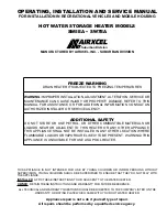 Airxcel SW5EA Operating, Installation And Service Manual preview