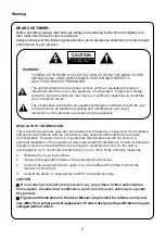 Предварительный просмотр 4 страницы Aiwa AW-LED50X8FL Operation Manual