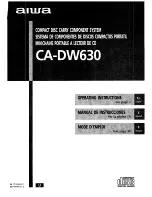 Aiwa CA-DW630 Operating Instructions Manual preview