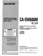 Preview for 1 page of Aiwa CA-DW680 Operating Instructions Manual