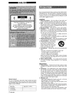 Preview for 2 page of Aiwa CX-NA555 Operating Instructions Manual