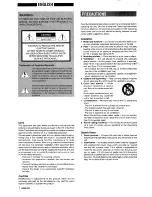 Предварительный просмотр 2 страницы Aiwa CX-NA959 U Operating Instructions Manual