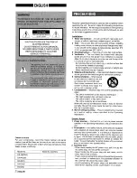 Предварительный просмотр 2 страницы Aiwa CX-NMT240 Operating Instructions Manual