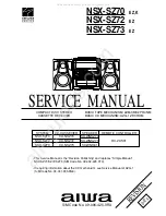 Предварительный просмотр 1 страницы Aiwa CX-NSZ70 Service Manual