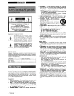 Предварительный просмотр 2 страницы Aiwa CX-ZL720 Operating Instructions Manual