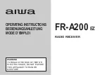 Preview for 1 page of Aiwa FR-A200EZ Operating Instructions Manual