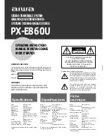 Aiwa PX-E860UU Operating Instructions preview