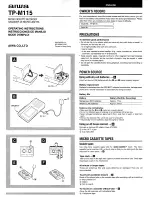 Aiwa TP-M115 Operating Instructions Manual preview