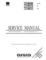 Aiwa TP-M340 Service Manual preview