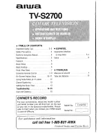 Preview for 1 page of Aiwa TV-S2700 Operating Instructions Manual