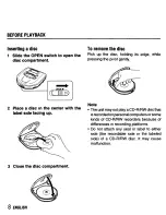 Предварительный просмотр 8 страницы Aiwa XP-MP3C Operating Informations