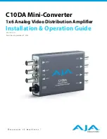 Preview for 1 page of AJA C10DA Installation & Operation Manual