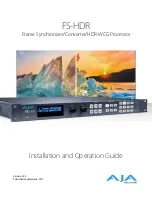 AJA FS-HDR Installation And Operation Manual preview