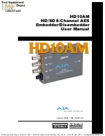 AJA HD10AM User Manual preview