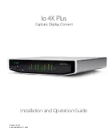 Preview for 1 page of AJA Io 4K Plus Installation And Operation Manual