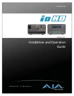 Предварительный просмотр 1 страницы AJA io hd Installation And Operation Manual