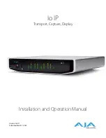 AJA Io IP Installation And Operation Manual preview