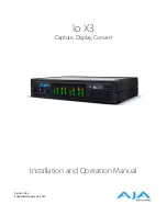 Предварительный просмотр 1 страницы AJA Io X3 Installation And Operation Manual