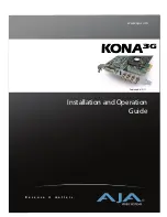 AJA KONA 3G Installation And Operation Manual preview