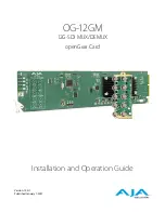 AJA OG-12GM Installation And Operation Manual предпросмотр