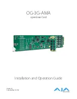 AJA OG-3G-AMA Installation And Operation Manual preview