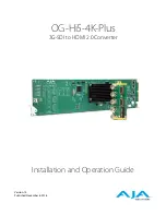 AJA OG-Hi5-4K-Plus Installation And Operation Manual preview