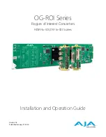 AJA OG-ROI Series Installation And Operation Manual preview