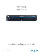 AJA OG-X-FR Installation And Operation Manual preview